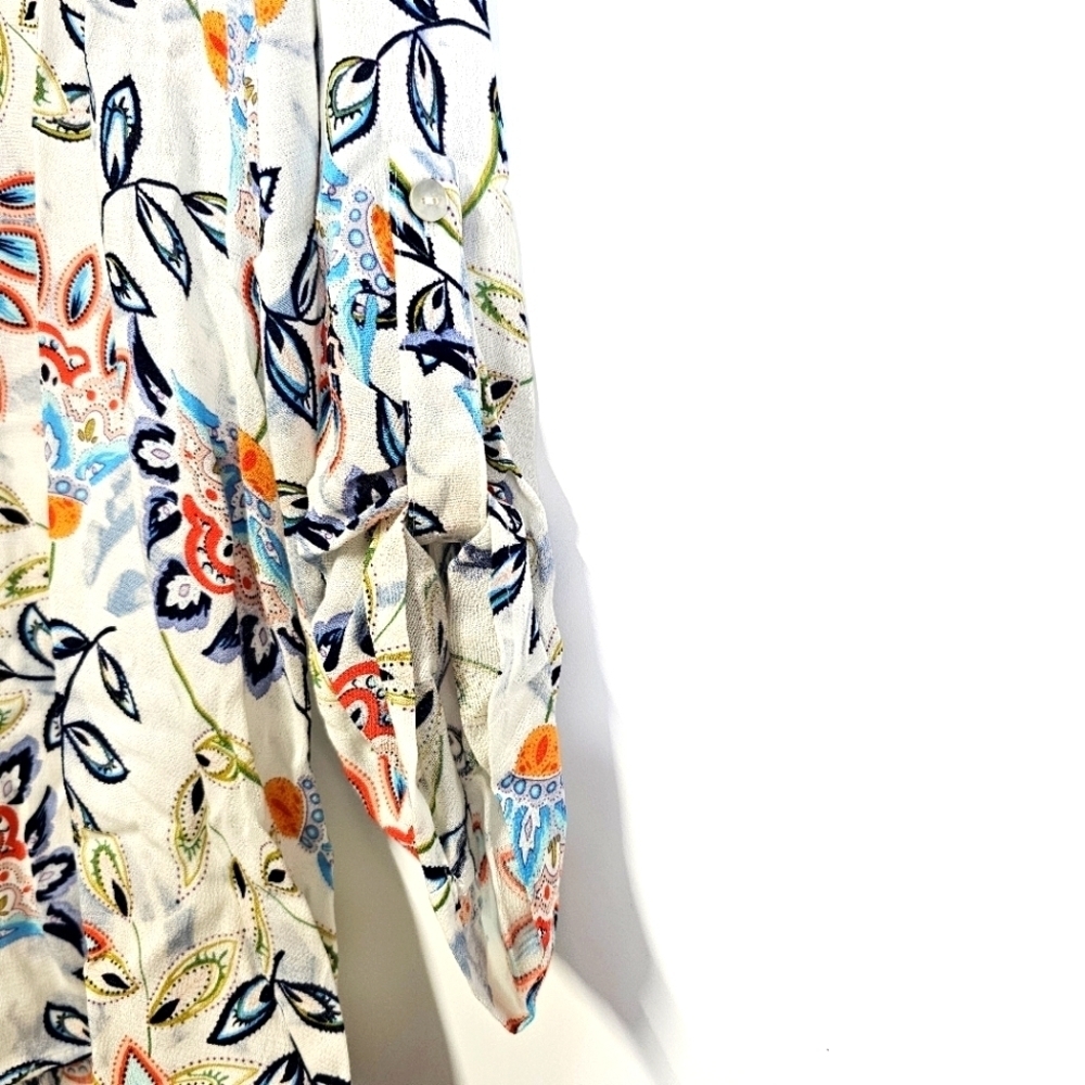 Daniel Rainne Pastel Paisley Floral 3/4 Sleeves Casual Office Medium Top - Picture 4 of 12